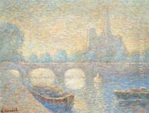 La Seine Et Notre Dame De Paris by Gustave Cariot