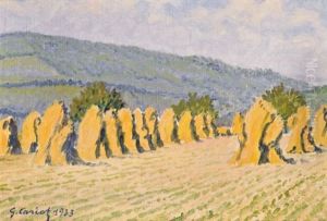 Moisson A Georgenborn, Au Fond Le Hansenkopf by Gustave Cariot