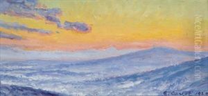 Georgenborn, Allemagne, Soir D'hiver (study) by Gustave Cariot