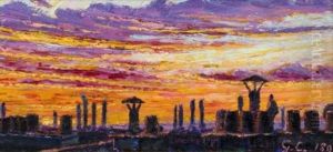 Soleil Couchant D'ete, Les Toits De Paris
