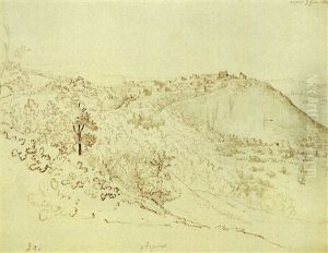 Vue De Village Dans Un Paysage Verdoyant by Gustave Cariot