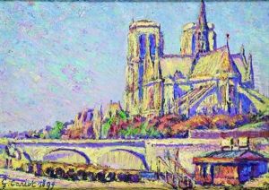 Paris, Notre-dame, Vue Du Port Aux Vins, Deux Heures, Apres-midi, Automne by Gustave Cariot