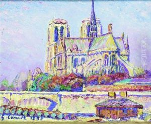 Paris, Notre-dame, Vue Du Port Aux Vins, 1 H Apres-midi, Automne by Gustave Cariot