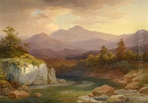 Morgendammerung In Einem Alpental by Adolf Carl