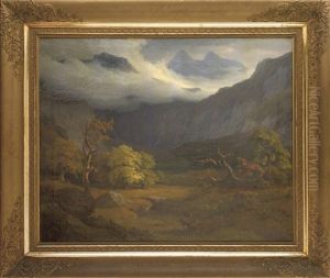 Hochalpental In Herbstlicher Stimmung Mit Blick Auf Den Nebelverhangenen Watzmann
