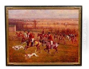 Fox Hunting Scene With Hounds