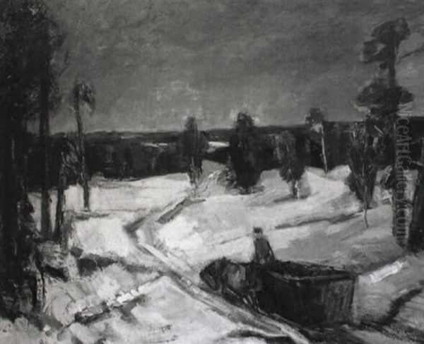 Vinterlandskap Med Kolryssf"rare - view 1