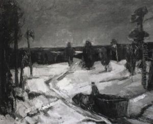 Vinterlandskap Med Kolryssf"rare