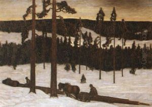 Timmersl,p I Vinterlandskap