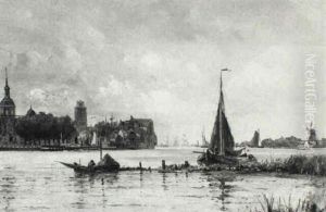 A View Of Dordrecht by Francois Carlebur II