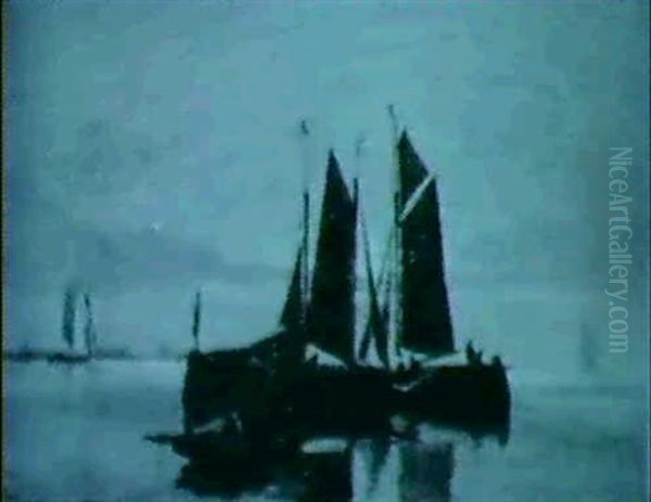 Ships In Moonlit Waters - view 1