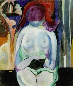Woman Seated With A Cat by Arthur Beecher Carles