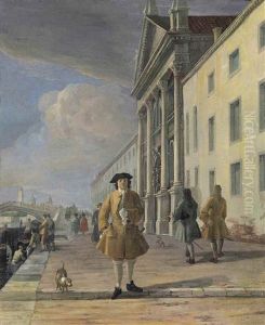 Elegant Gentleman Promenading On The Fondamenta Nuove, Venice, By The Church Of San Lazzaro Dei Mendicanti