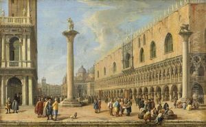 View Of Venice With The Piazzetta Di San Marco And Palazzo Ducale by Luca Carlevarijs