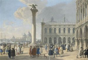The Piazzetta, Venice, Looking Towards The Punta Della Dogana by Luca Carlevarijs