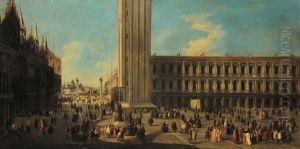 Veduta Di Piazza San Marco A Venezia by Luca Carlevarijs