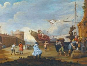 Sudlandischer Hafen, Veduta Di Porto by Luca Carlevarijs