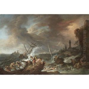 Scena Di Naufragio by Luca Carlevarijs