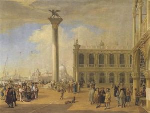 Blick Auf Die Piazzetta In Venedig