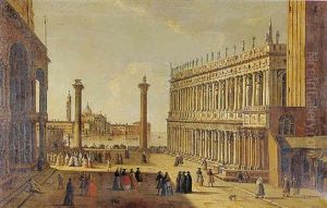 View Of The Piazzetta, Venice, With S. Giorgio Maggiore Seen In The Distance by Luca Carlevarijs
