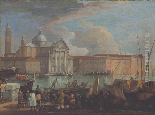 San Giorgio Maggiore, Venise, With A Fish Market - view 1