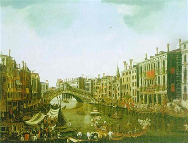 Venice, The Grand Canal From The South, Looking Towards The Rialto Bridge - view 1
