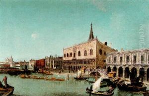 A View Of The Doge's Palace With Santa Maria Della Salute by Luca Carlevarijs