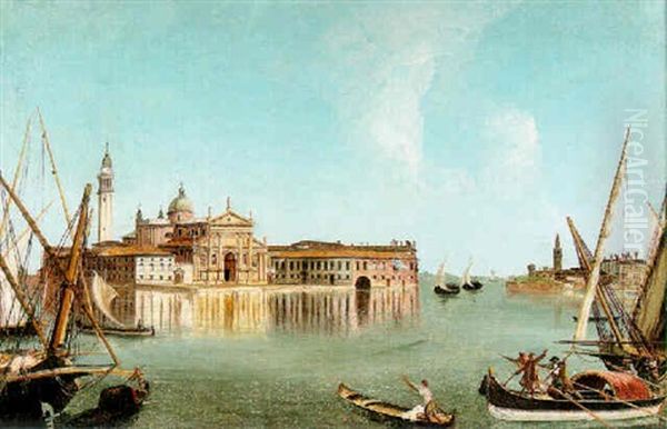 A View Of San Giorgio Maggiore With Fishing Smacks And Gondolas - view 1
