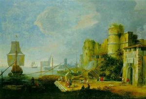 A Capriccio Of A Town Wall On A Quay