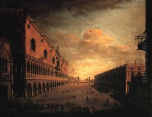 The Piazza San Marco With Religious Processions, Venice by Luca Carlevarijs
