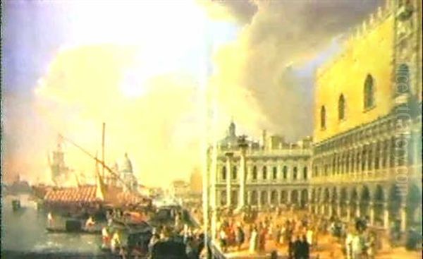 Veduta Del Molo Verso Ovest, Con La Chiesa Della Salute, La Libreria Marciana E Il Palazzo Ducale - view 1