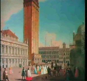 The Piazzetta, Venice, Lookingnorth-west, With The Libreria,the Campanile And The Corner Of San Marco, And More