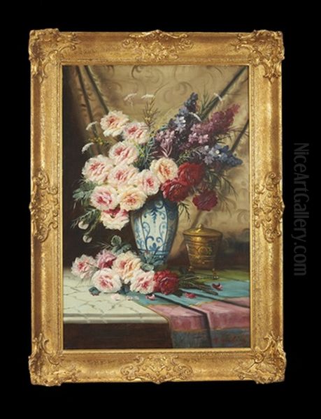 Still Life With Flowers In A Blue And White Vase - view 1