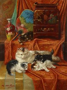 Spelende Poesjes En Chinoiserie