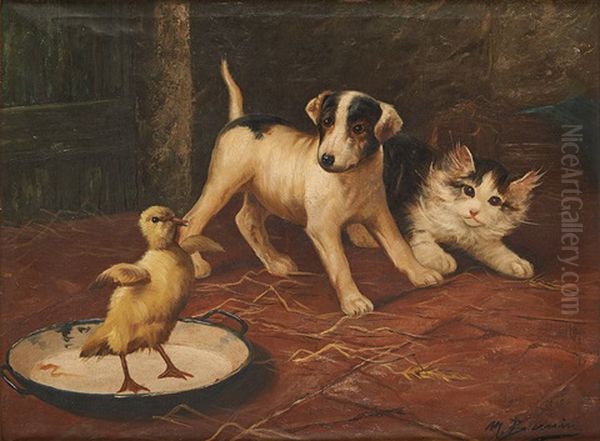 Chien, Chat Et Poussin - view 1