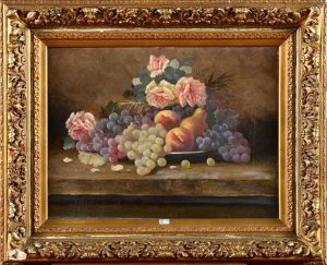 Nature Morte Aux Roses Et Aux Fruits by Max Carlier
