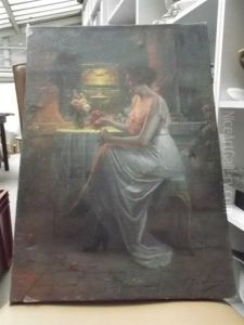 Femme Assise Au Clair De Lune