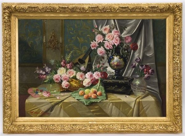 Monumental Still Life With Flowers And Fruit - view 1