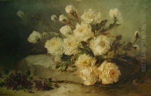 Still Life With Roses And Lilacs by Max Carlier