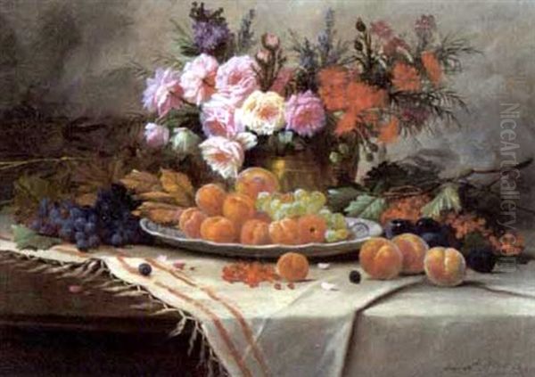 Stilleven Met Bloemen En Fruit - view 1