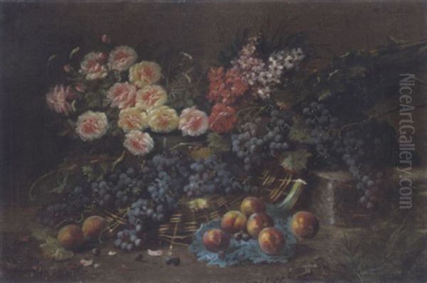 Stilleven Met Bloemen En Fruit - view 1