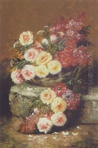 Abundance Of Flowers On A Stone Ledge Abundance Of Flowers On A Stone Ledge