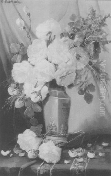Vase Garni De Roses Blanches - view 1