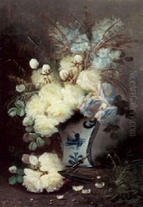 Still Life With Roses In A Blue Vase Still Life With Roses In A Blue Vase