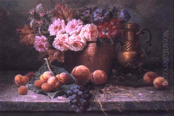 Still Life Of Flowers And Fruit - view 1