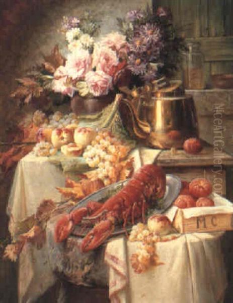 Still Life With A Lobster, Fruit And Flowers - view 1