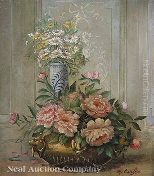Still Life Of Daisies And Roses - view 1