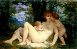 A Mother And Her Two Young Sons