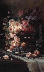Still Life With Flowers And Fruit On A Table