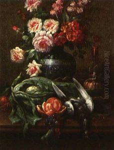 Nature Morte Aux Fleurs Et A L'orange
